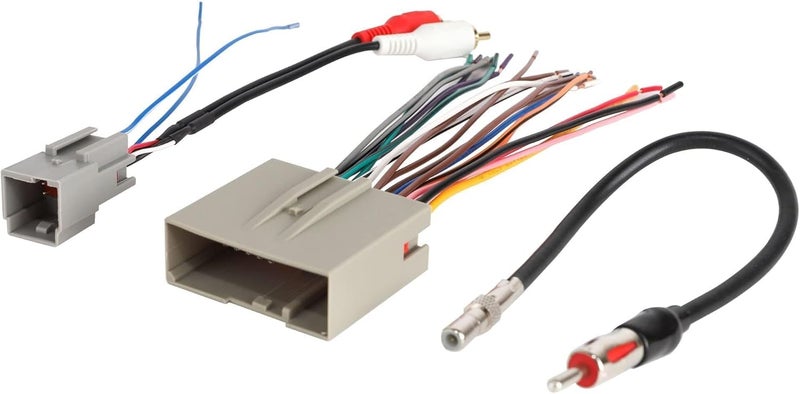 NuIth Car Radio Stereo Wire Harness Connector Antenna Adapter for Ford 2006-2012, Lincoln 2006-2010, Mercury 2006-2009 Fit OEM Radio Amplifier Wiring Harness RCA Adaptor Plug Installation - Image 1